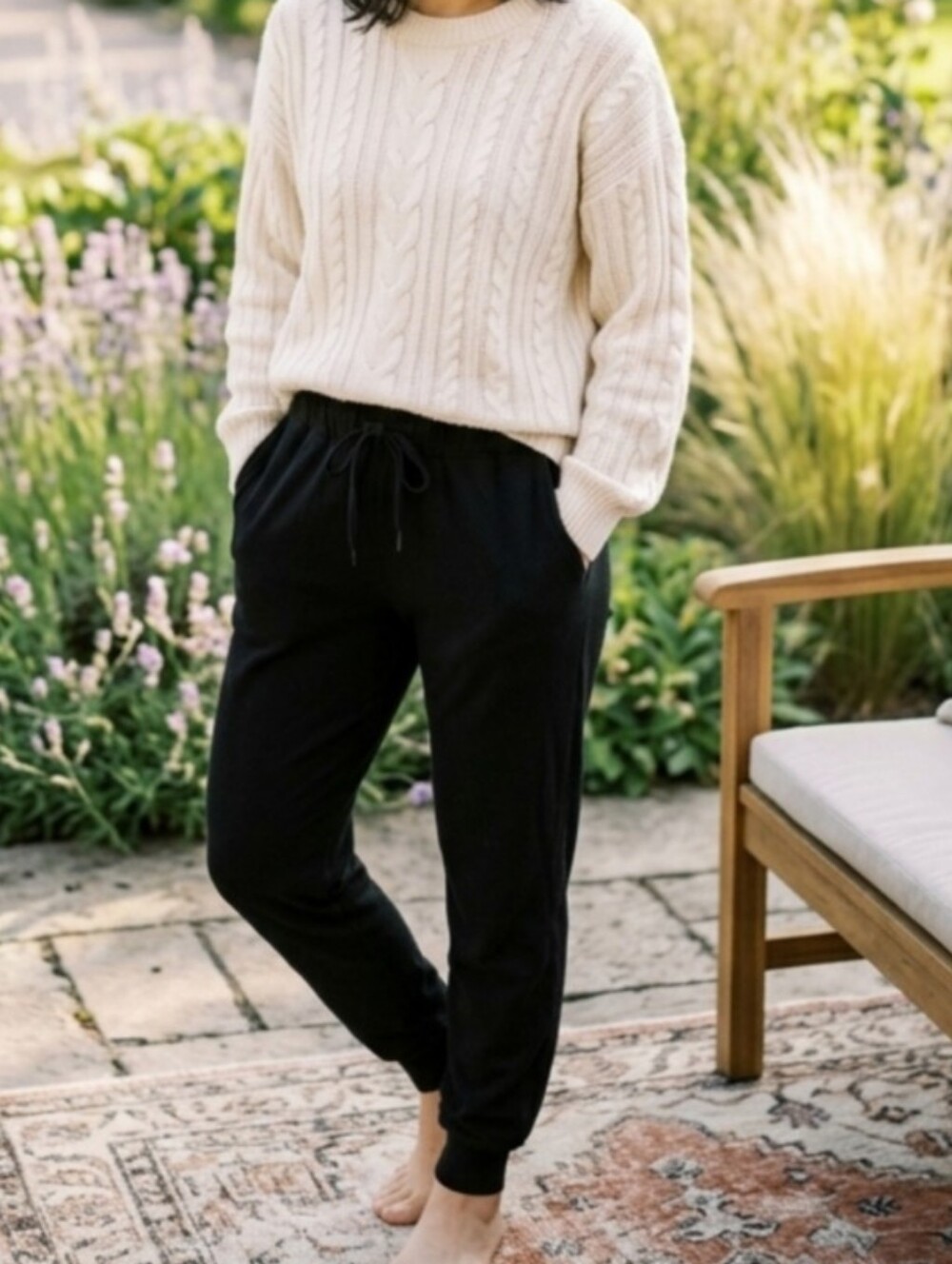 Women's Black Drawstring Jogger Pants - Everyday Comfort